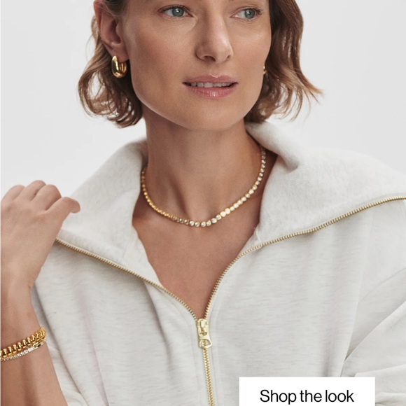 Varley Larson Ivory Marl Half-Zip Sweater - Picture 5 of 16